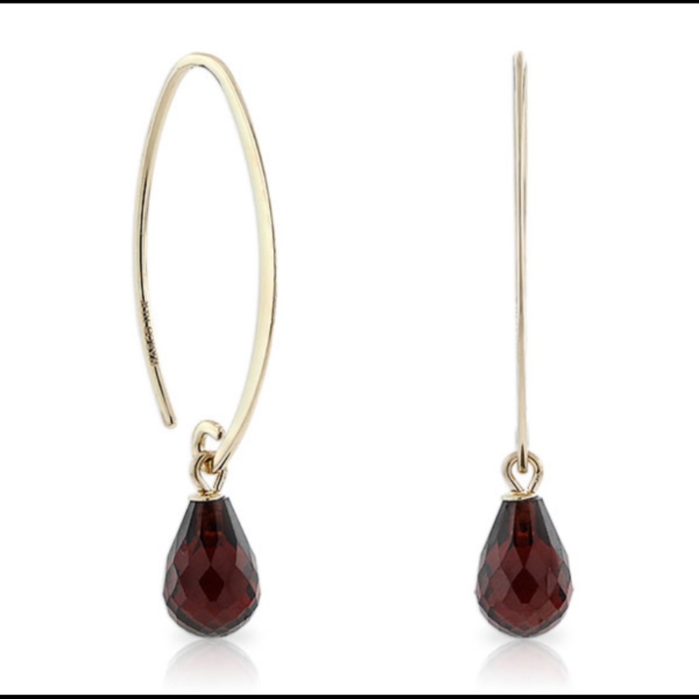 Ben Bridge Garnet Drop Earrings 14K Gold